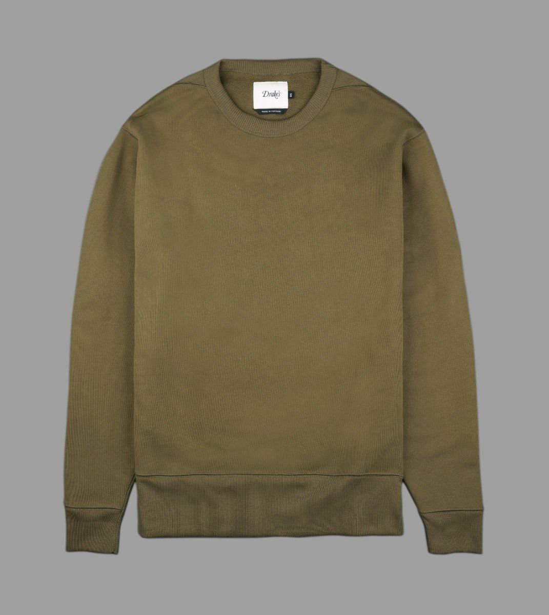 Khaki Cotton Jersey Flag Motif Sweatshirt