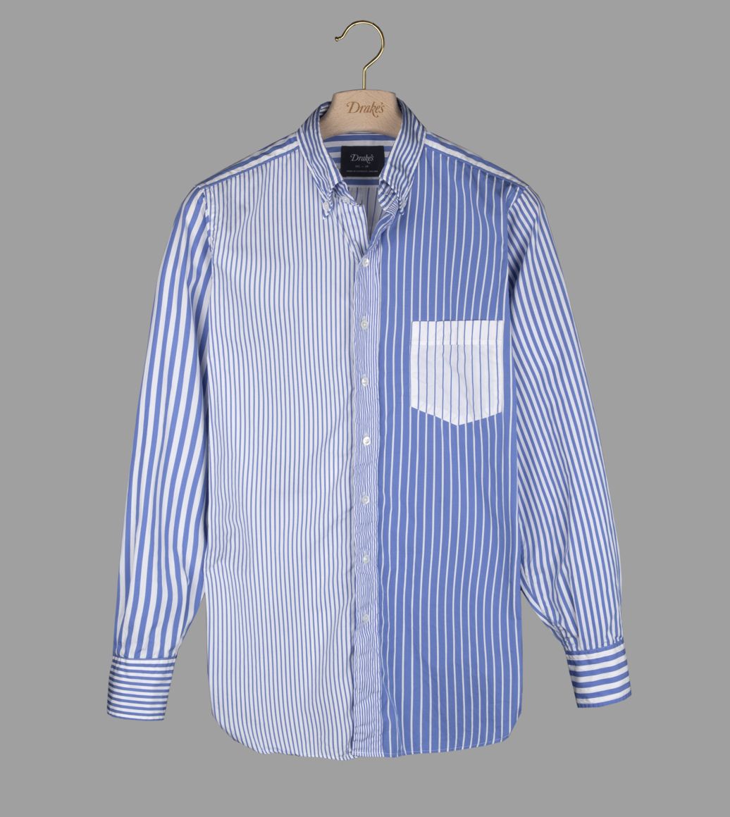 Blue Cotton Poplin Fun Button-Down Shirt