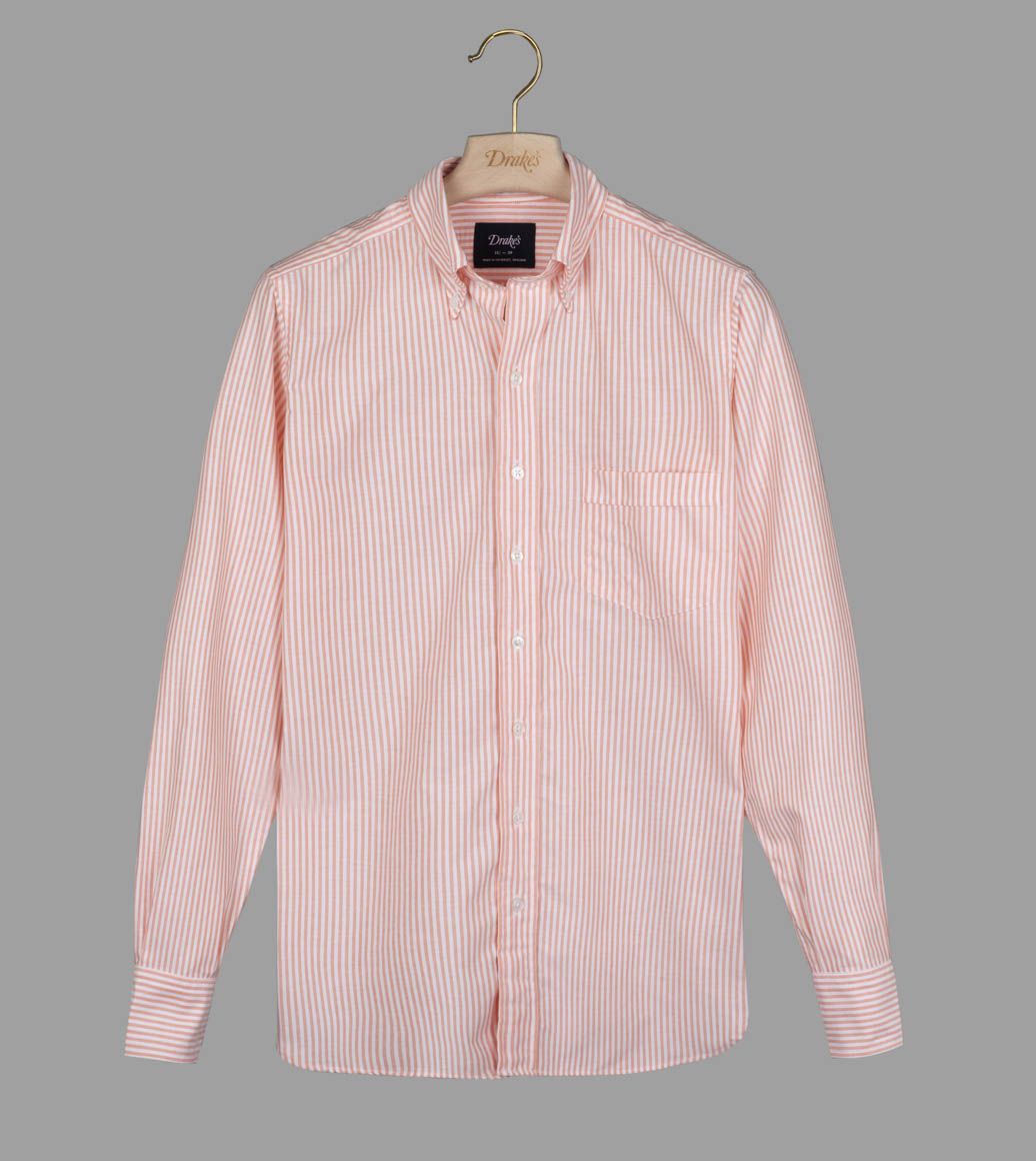 Orange Bengal Stripe Oxford Button-Down Shirt