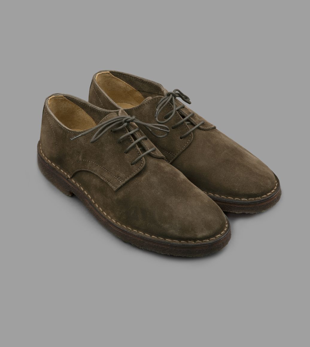 Wayford Plain Toe Derby Shoe Brown Suede