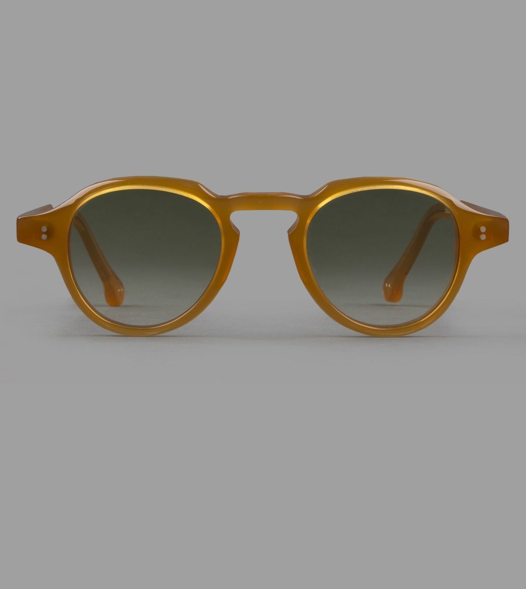 Milky Amber Keyhole Bridge Panto Sunglasses