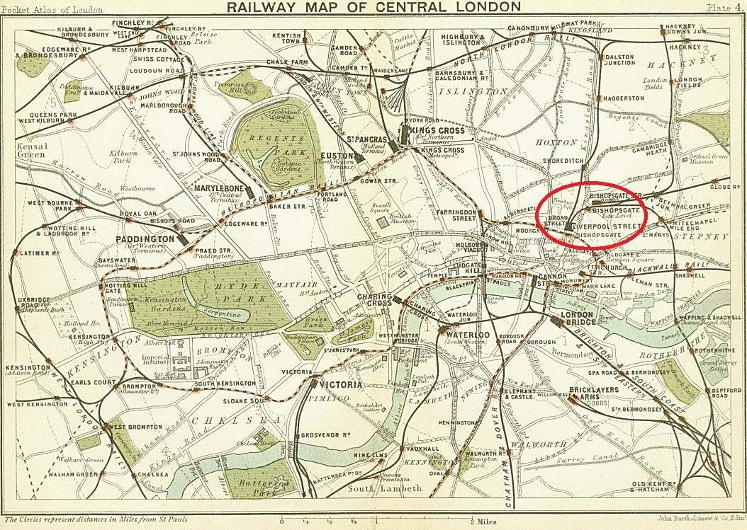 1899年の鉄道マップ　ロンドン