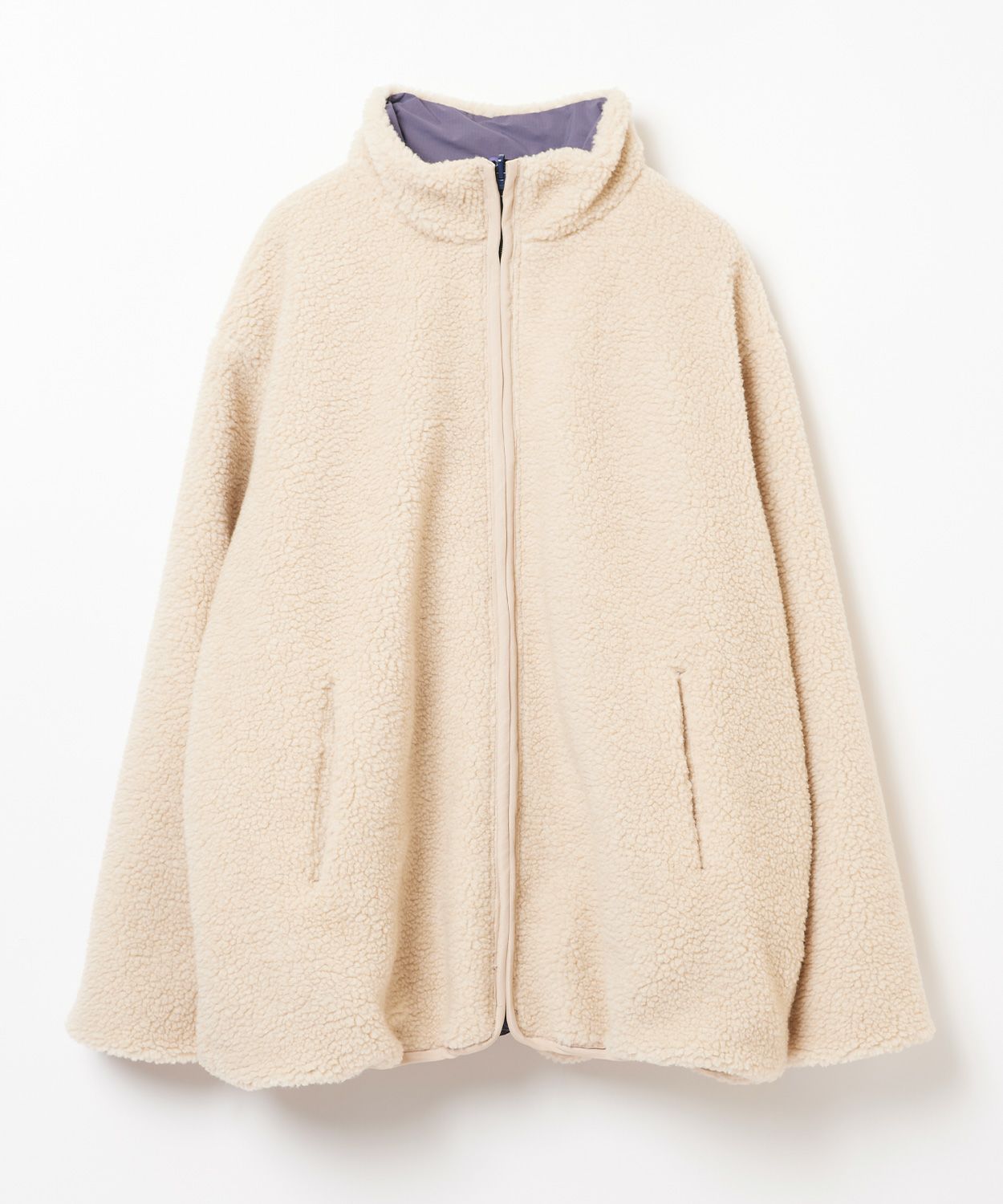 カレドアー リバーシブルフリースジャケット　Navy × Beige