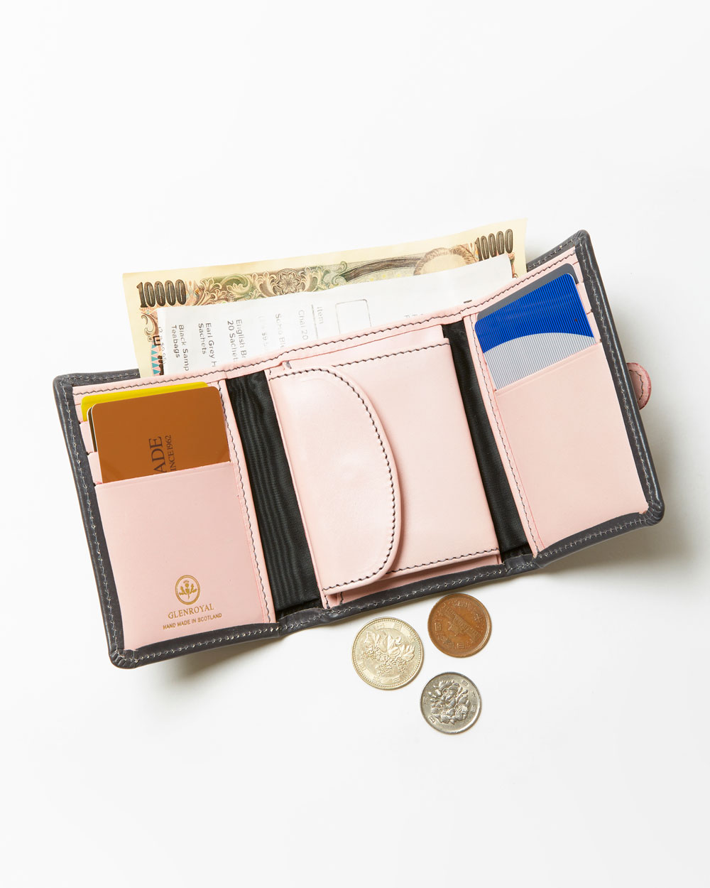 グレンロイヤル グレイスコレクション　コンパクト三つ折り財布 (コインケース付き) 全3色