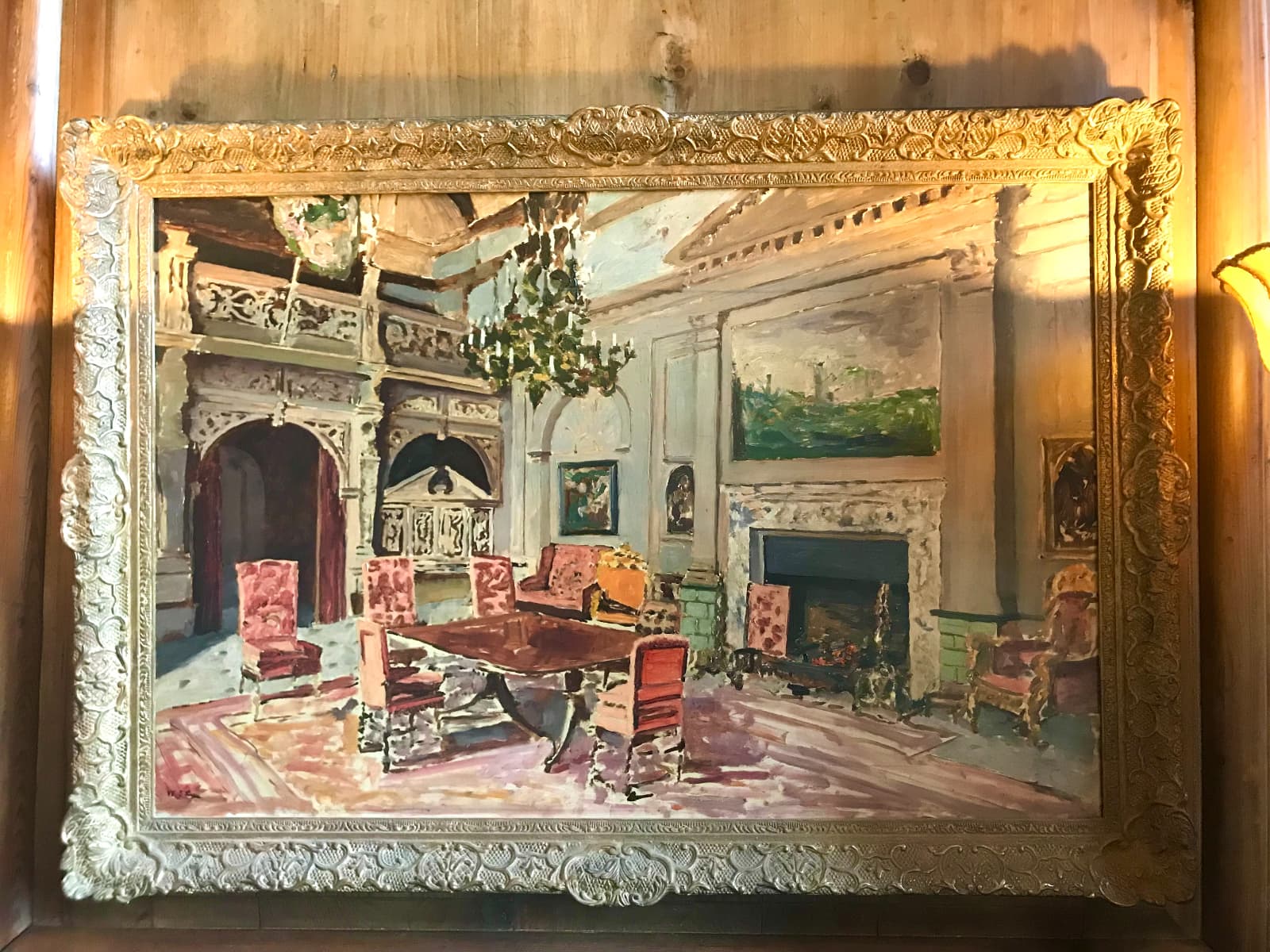 ウィンストン・チャーチル元首相によって描かれたバンケティング・ホールの絵　ネブワース・ハウス