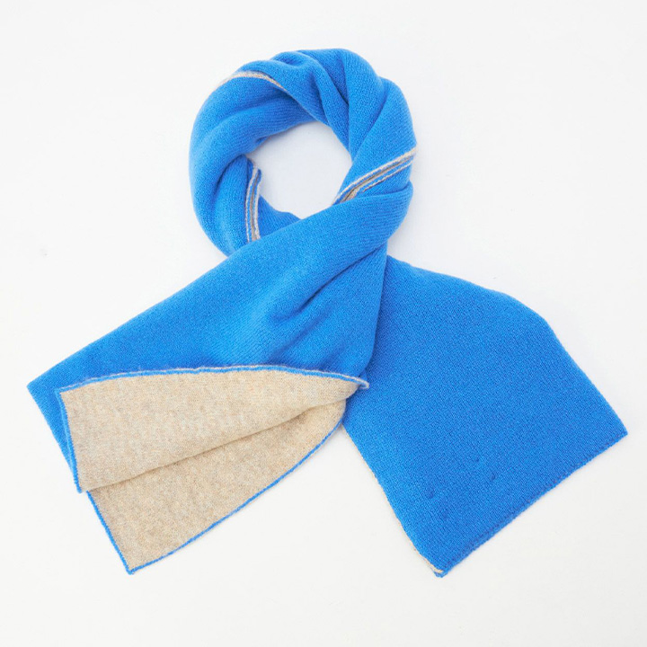 リバーシブルチューブラースカーフ(カシミヤ) Q23767/Orkney Blue/Oatmeal