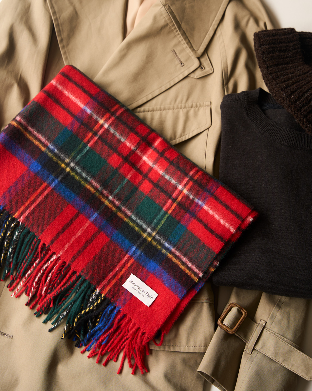 ジョンストンズチェックマフラー