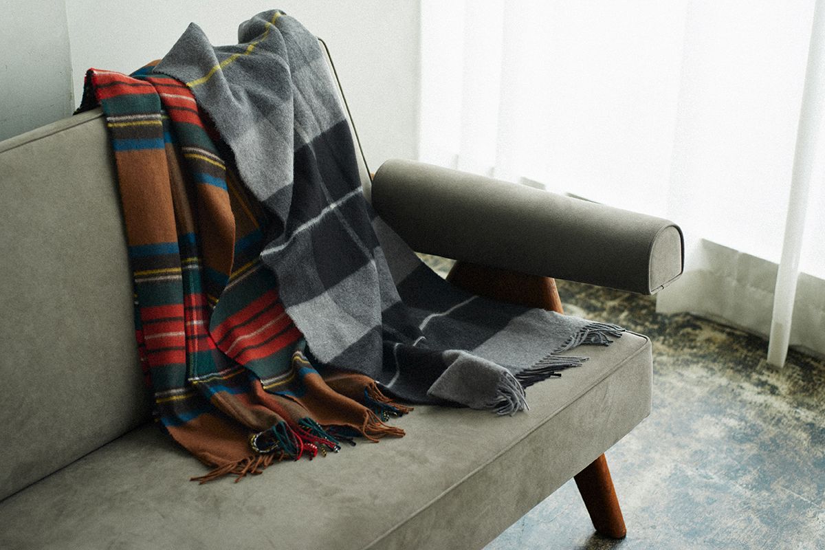 ブリティッシュメイド 別注ストール yuki ジョンストンズオブエルガン ゆきふぃるむ