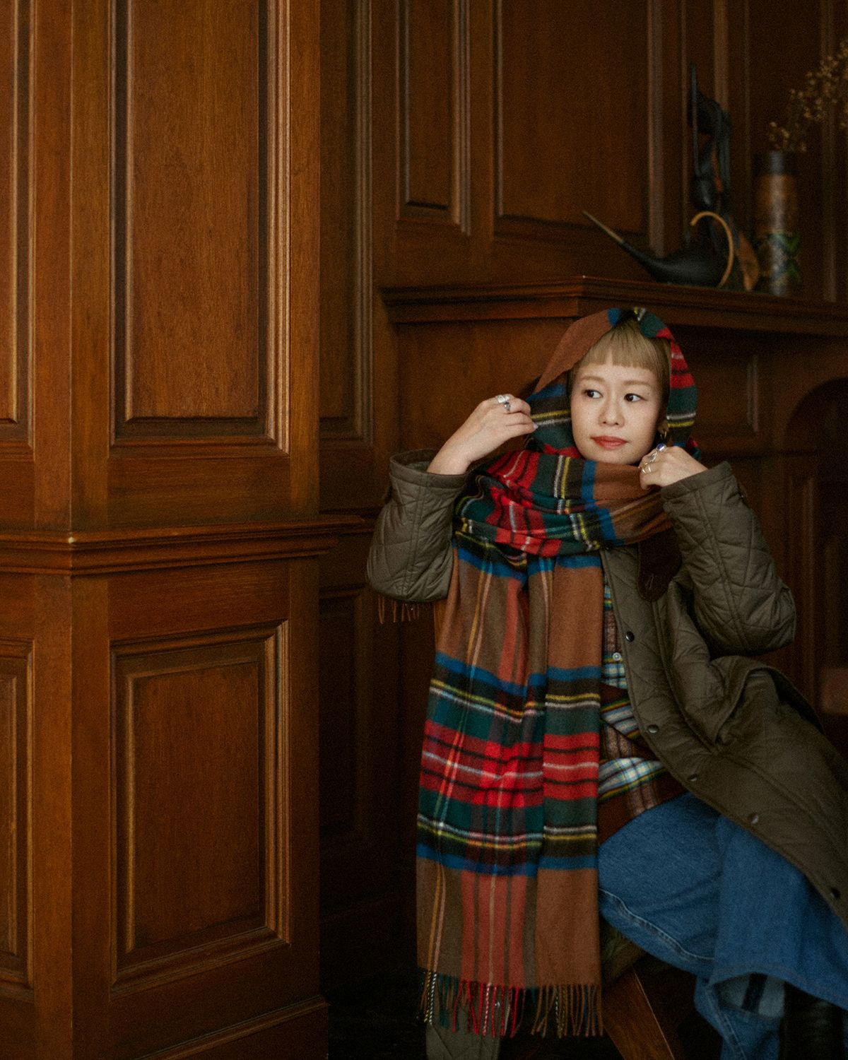 ブリティッシュメイド 別注ストール yuki ジョンストンズオブエルガン ゆきふぃるむ